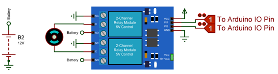 Diagrama de conexión puente H con relevadores