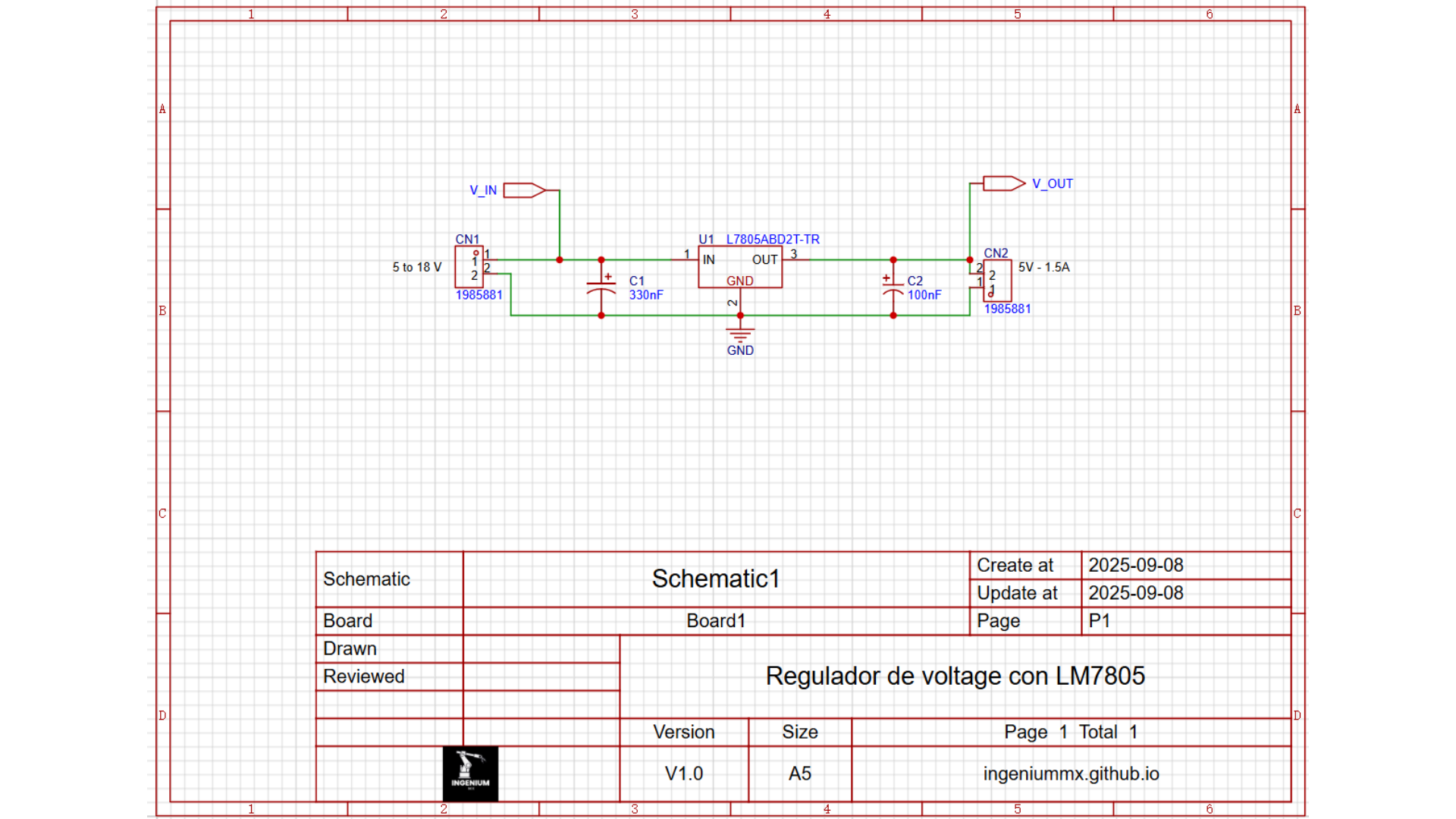 Ejemplo de esquemático electrónico